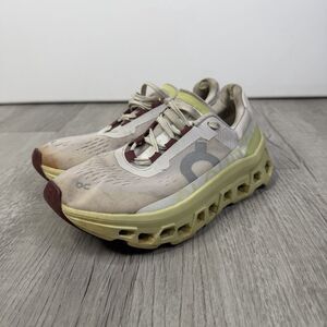 On Cloud Women's Size 6 Cloud Monster Running Shoes Lace Up White Yellow G